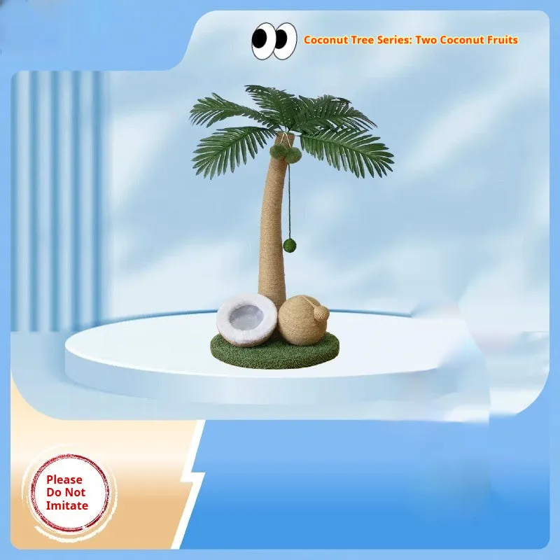 Coconut Tree Series cat scratching post 40x40x72cm in camel colour made of wood
