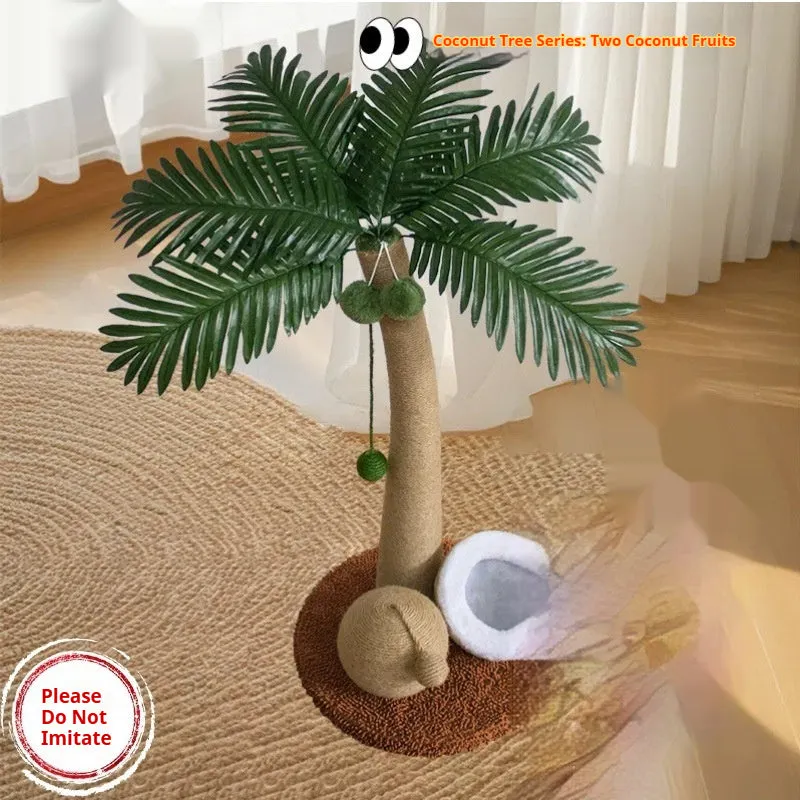 Coconut Tree Series cat scratching post 40x40x72cm in camel colour made of wood