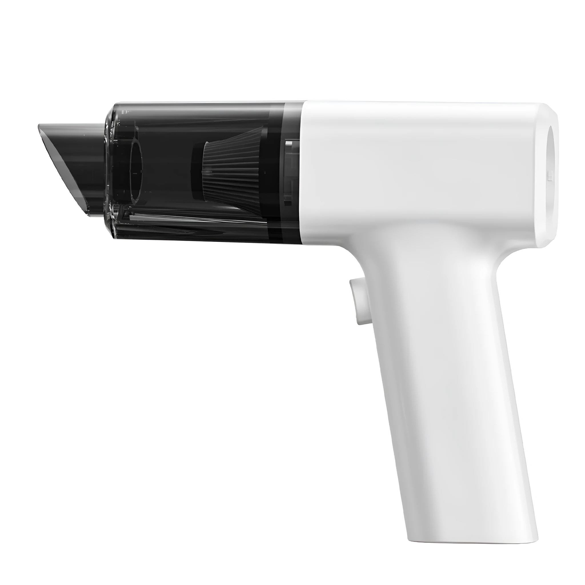 White plastic USB-powered dust collector attachment for vacuum cleaners to clean keyboards and electronics.