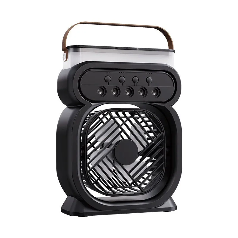 Portable 3-in-1 air conditioner evaporative cooler with LED lights in black, blue, green or white