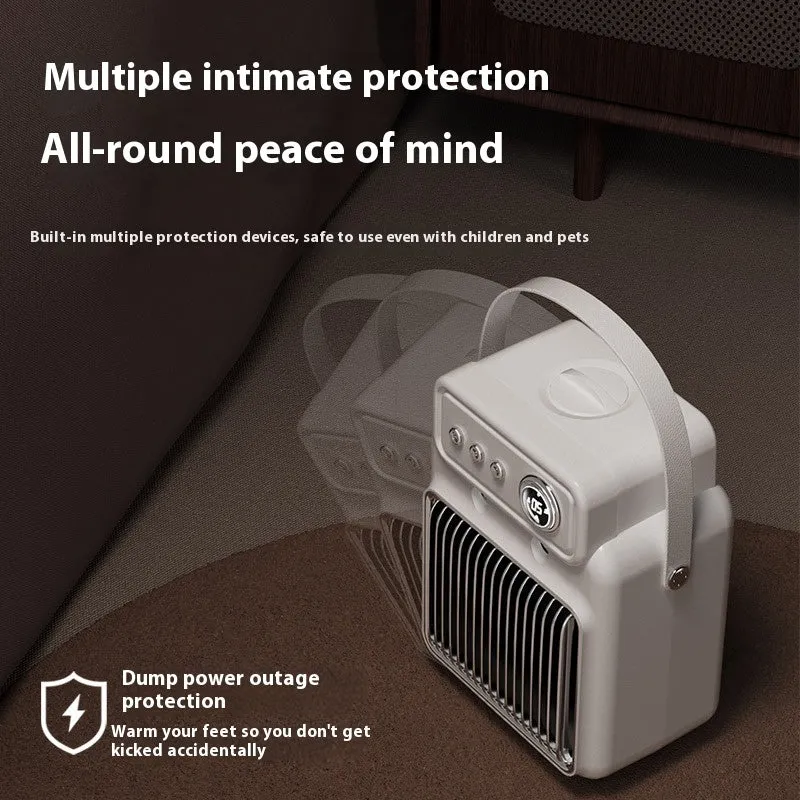 White 2-in-1 ceramic table heater and humidifier with digital control panel.