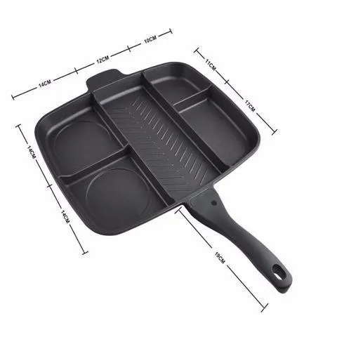 Large 38cm by 56cm multifunctional 5-in-1 frying pan bakeware with non-stick coating