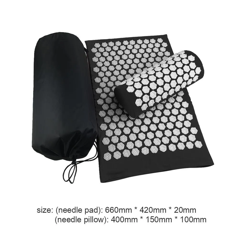 Lotus acupressure mat set with pillow and cloth bag in multiple colours for stress and back pain relief