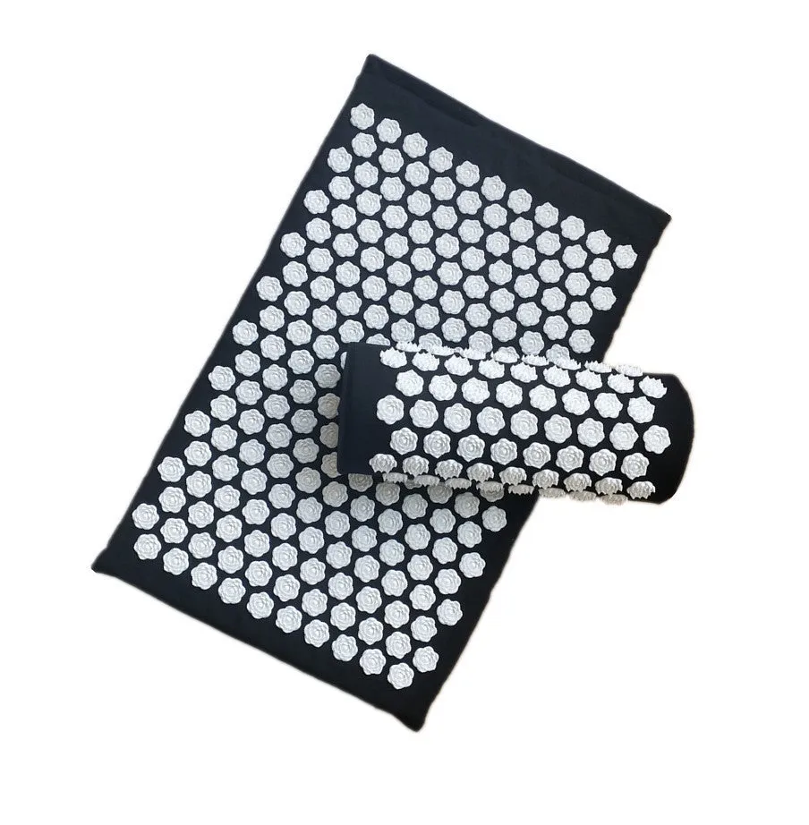 Lotus acupressure mat set with pillow and cloth bag in multiple colours for stress and back pain relief