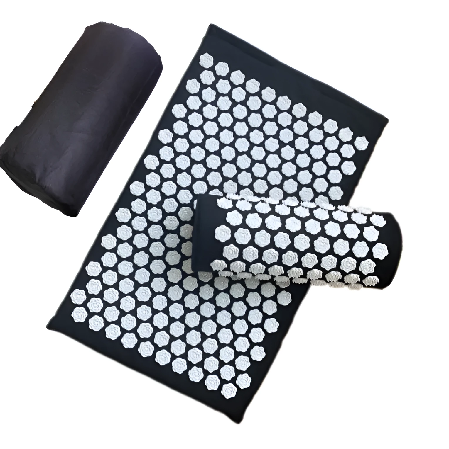 Lotus acupressure mat set with pillow and cloth bag in multiple colours for stress and back pain relief