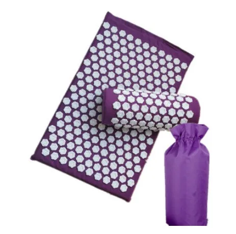 Lotus acupressure mat set with pillow and cloth bag in multiple colours for stress and back pain relief