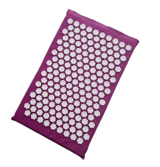 Lotus acupressure mat set with pillow and cloth bag in multiple colours for stress and back pain relief
