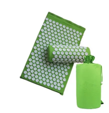 Lotus acupressure mat set with pillow and cloth bag in multiple colours for stress and back pain relief