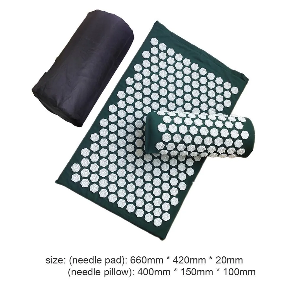 Lotus acupressure mat set with pillow and cloth bag in multiple colours for stress and back pain relief