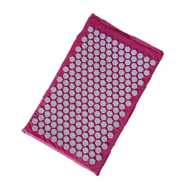 Lotus acupressure mat set with pillow and cloth bag in multiple colours for stress and back pain relief
