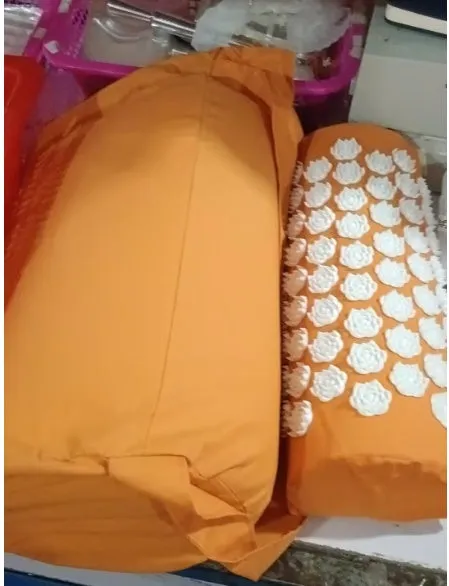 Lotus acupressure mat set with pillow and cloth bag in multiple colours for stress and back pain relief