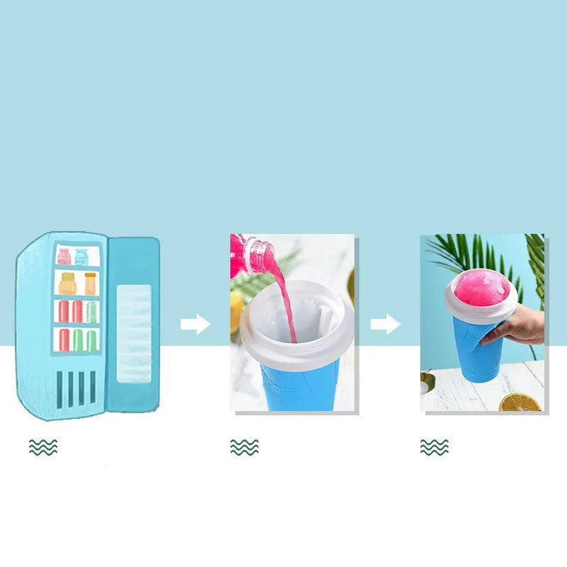 New mint green smoothie cup with lid and straw spoon, 201ml capacity, food-grade silicone body