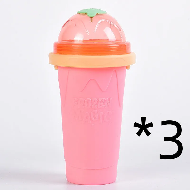 New mint green smoothie cup with lid and straw spoon, 201ml capacity, food-grade silicone body