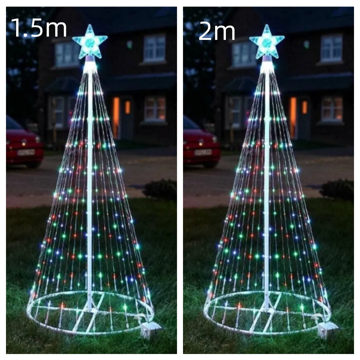 Outdoor animated multi-colour LED Christmas tree lights for garden decoration