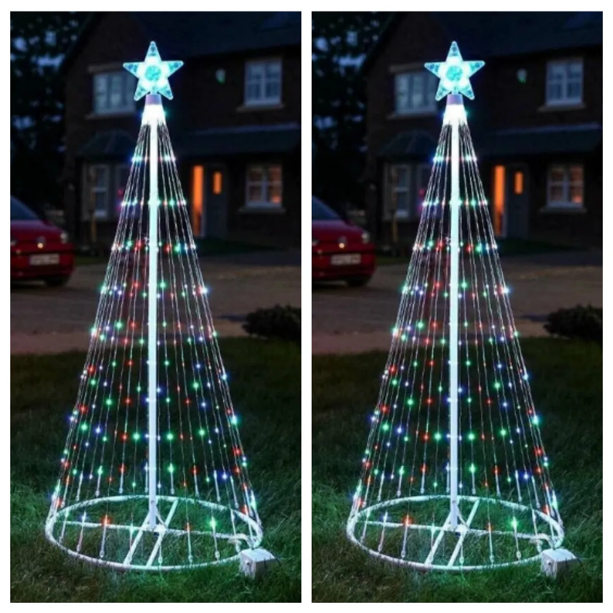 Outdoor animated multi-colour LED Christmas tree lights for garden decoration