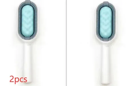 Green plastic pet hair removal comb with disposable wipes for cats and dogs