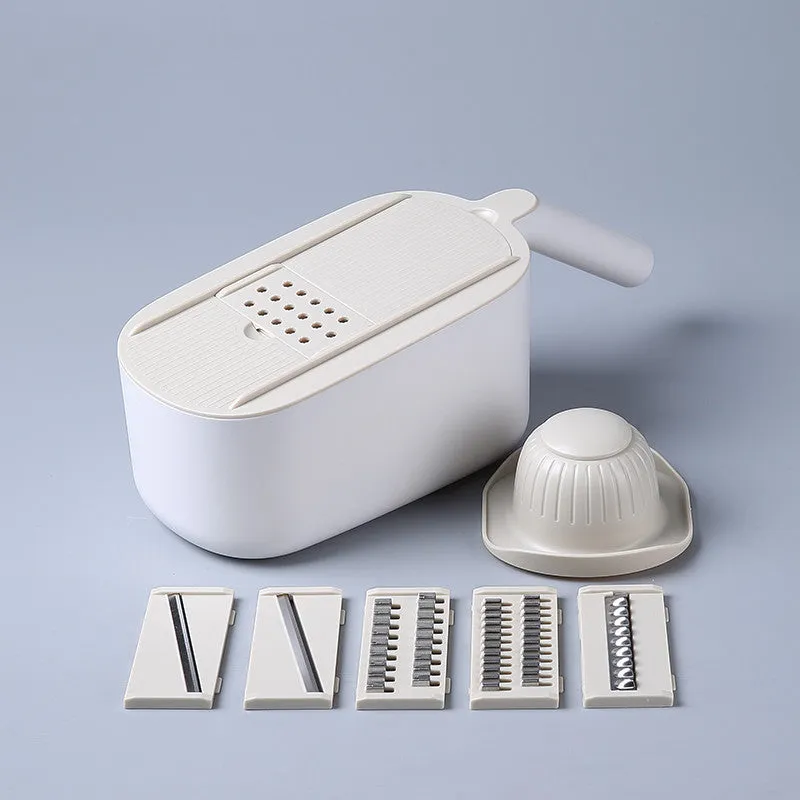 Nordic style kitchen vegetable slicer with multifunctional cutter in blue, grey or khaki colour options