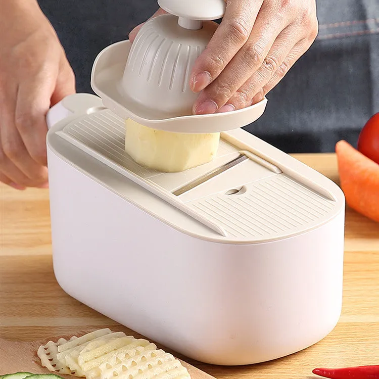 Nordic style kitchen vegetable slicer with multifunctional cutter in blue, grey or khaki colour options