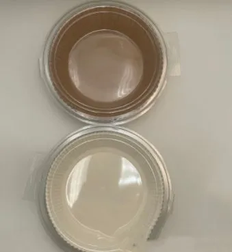 Round white disposable parchment paper liner for air fryer with a 4.5cm edge.