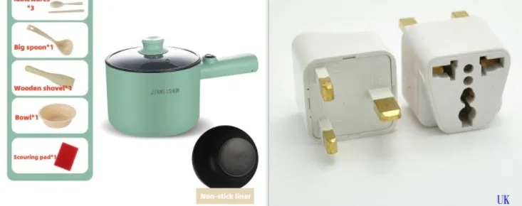 Compact white electric multi-function hot pot with non-stick interior on a kitchen countertop