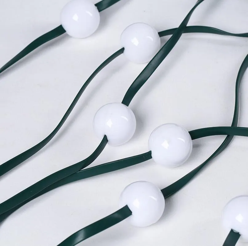 64-LED Christmas tree light string with colour-changing bulbs and integrated control button, 1.8 metres long with IP44 weather resistance