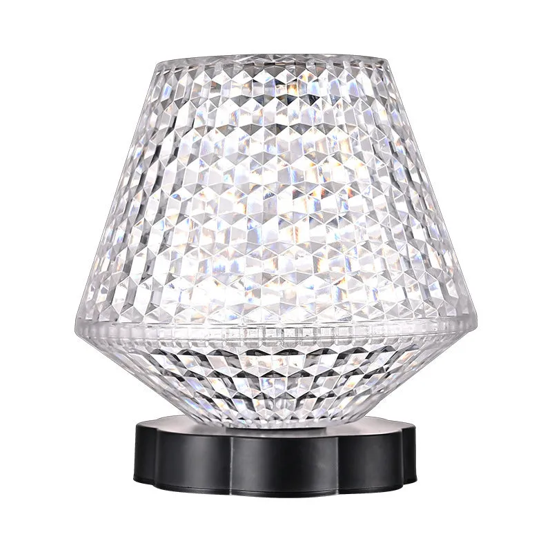 Crystal decorative table lamp with touch sensor base and LED lighting