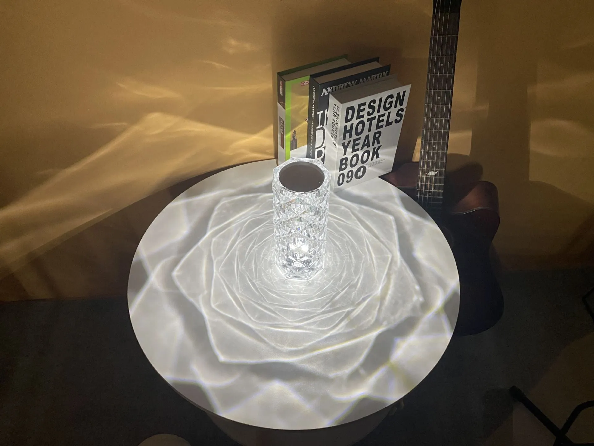 Modern LED rose diamond table lamp with acrylic crystal design and touch control