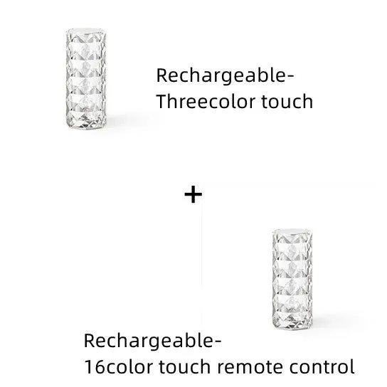 Modern LED rose diamond table lamp with acrylic crystal design and touch control