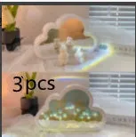 DIY cloud tulip night lamp with decorative mirror and LED light in pink, purple, blue or yellow colours