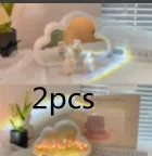 DIY cloud tulip night lamp with decorative mirror and LED light in pink, purple, blue or yellow colours