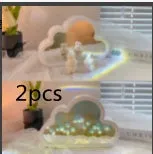 DIY cloud tulip night lamp with decorative mirror and LED light in pink, purple, blue or yellow colours