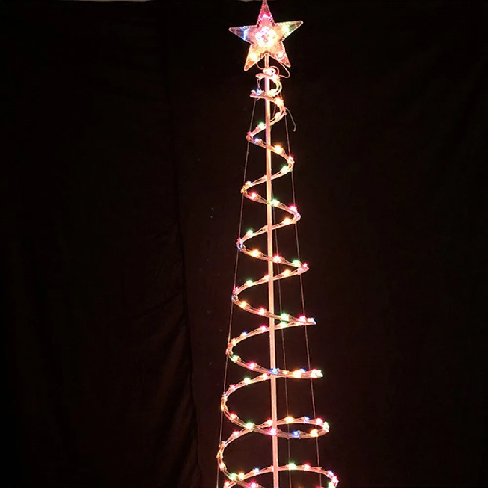 6-foot tall LED spiral Christmas tree light with remote control on detachable stand