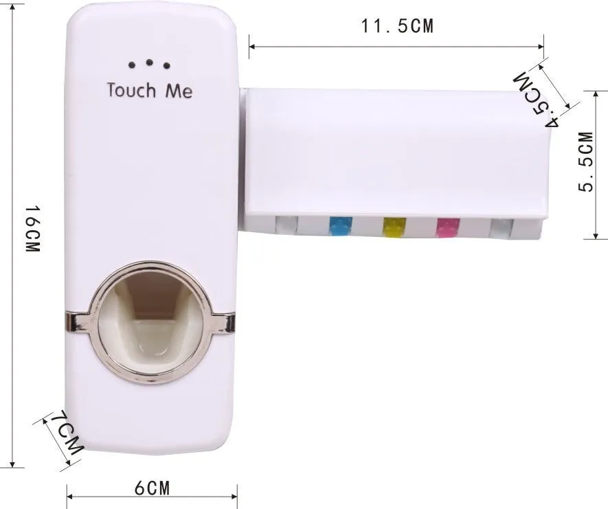 White adhesive bathroom accessories set with toothbrush holder mounted on tile wall