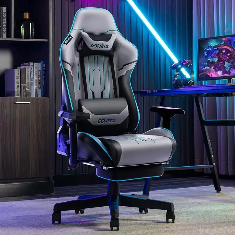 Dowinx black gaming chair with 4D adjustable armrests and a metal frame