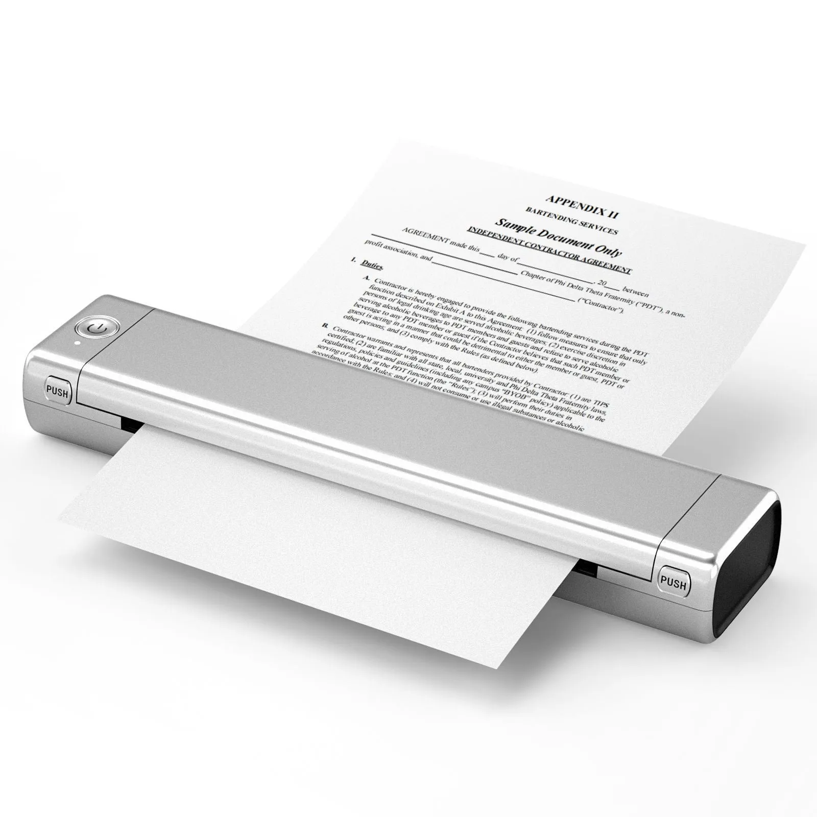 Phomemo M08F white portable A4 thermal printer with Bluetooth wireless connectivity