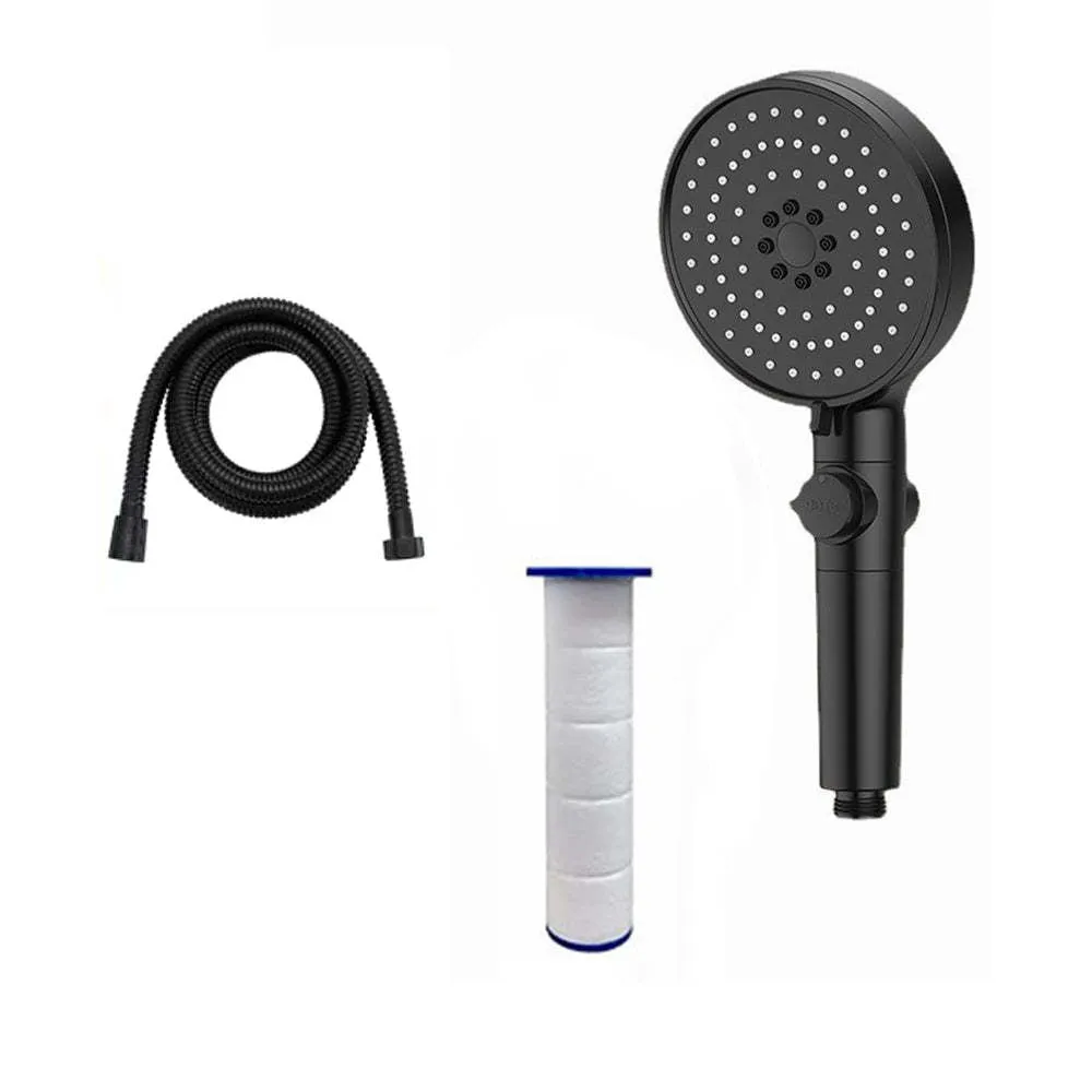 Portable 5-speed pressurised shower head with large water output in modern minimalist design