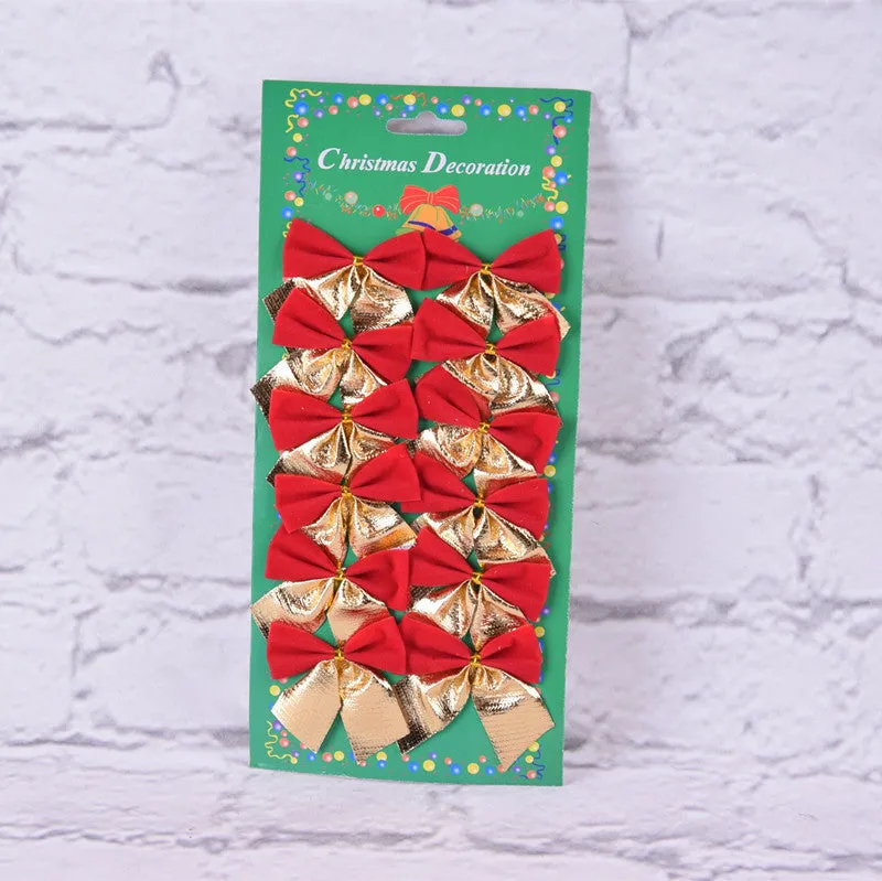 5 cm red gold silver and gold polyester Christmas tree bow decoration ornament