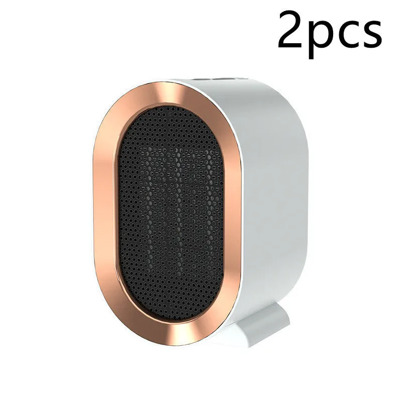 Black desktop electric heater with ceramic heating element and mechanical controls