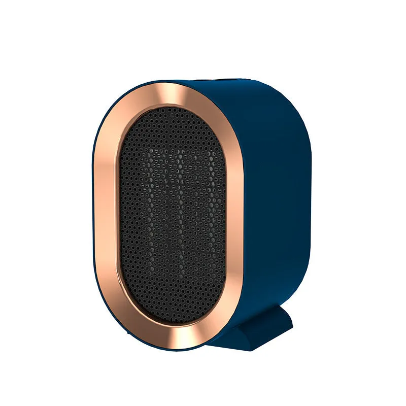 Black desktop electric heater with ceramic heating element and mechanical controls