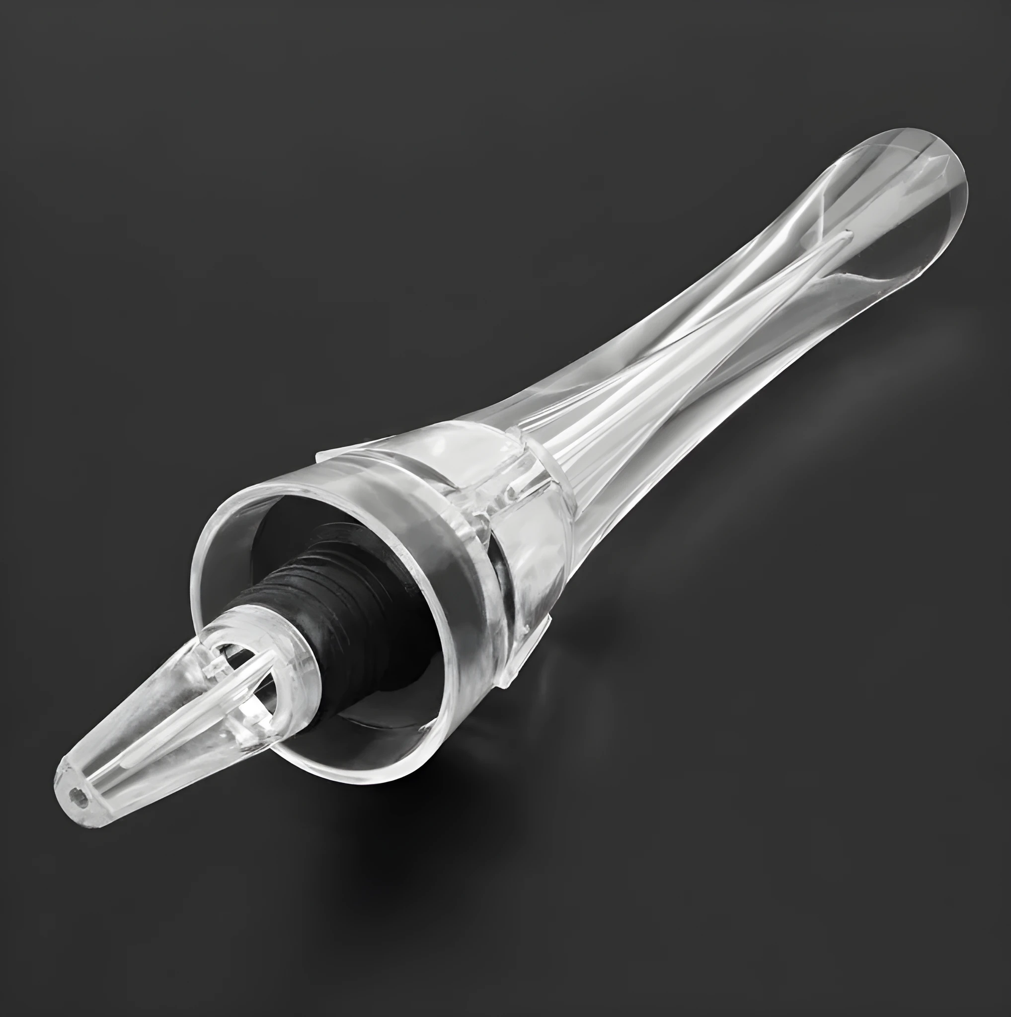 16cm long acrylic wine aerator with a stainless steel filter for instant pouring.