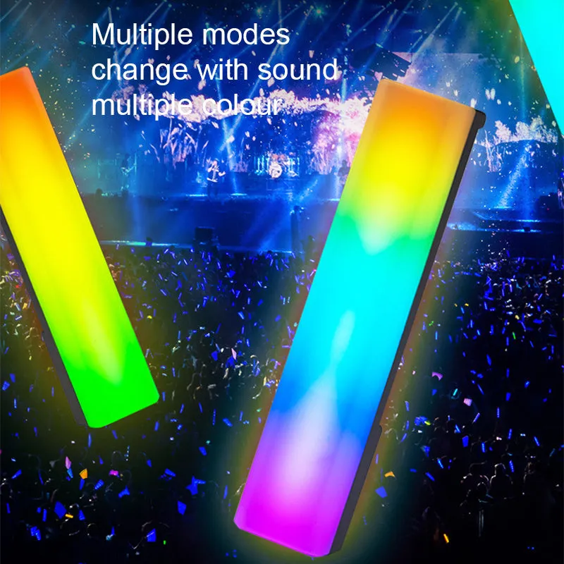 3D RGB music voice-activated rhythm ambiance lamp in black or white with colourful lighting