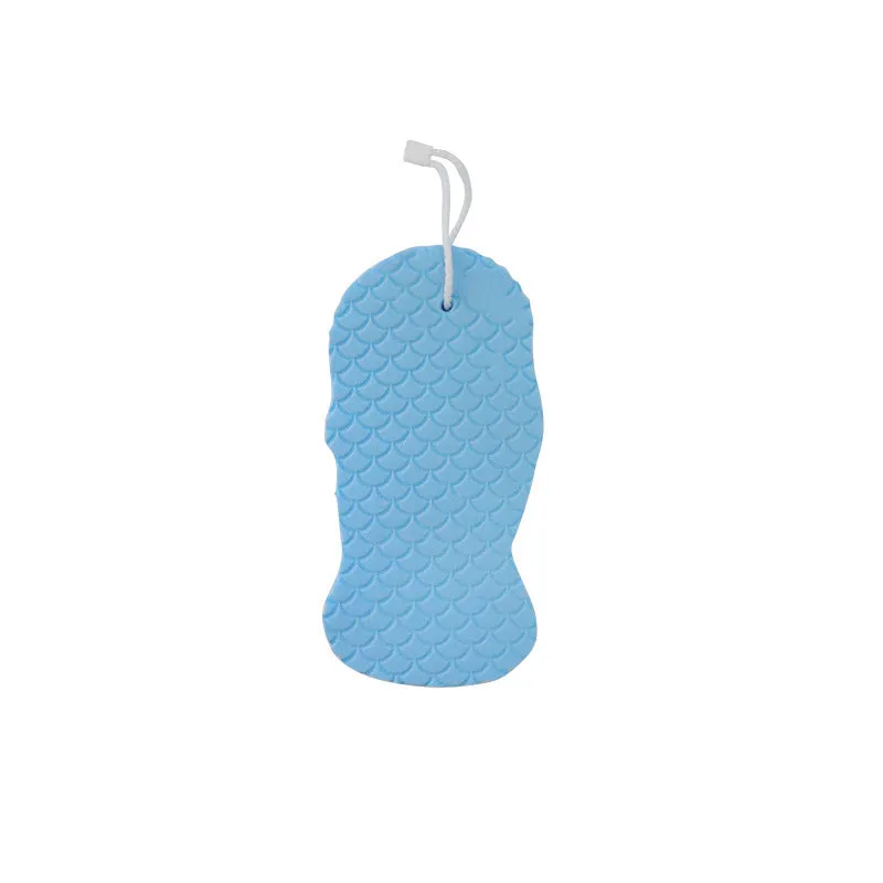 White 3D fish scale pattern bath sponge ball for gentle body exfoliation in the shower.