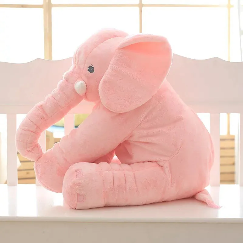 Soft grey elephant plush pillow shell for baby bedding with washable short plush fabric