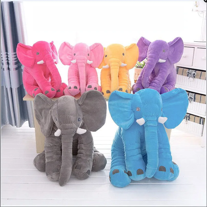 Soft grey elephant plush pillow shell for baby bedding with washable short plush fabric