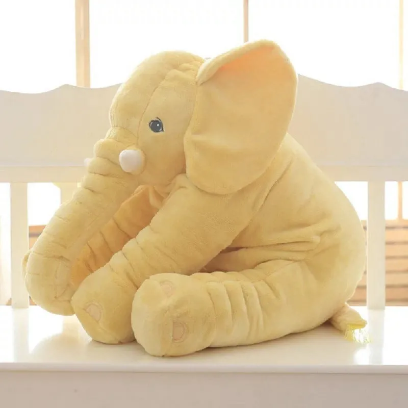 Soft grey elephant plush pillow shell for baby bedding with washable short plush fabric