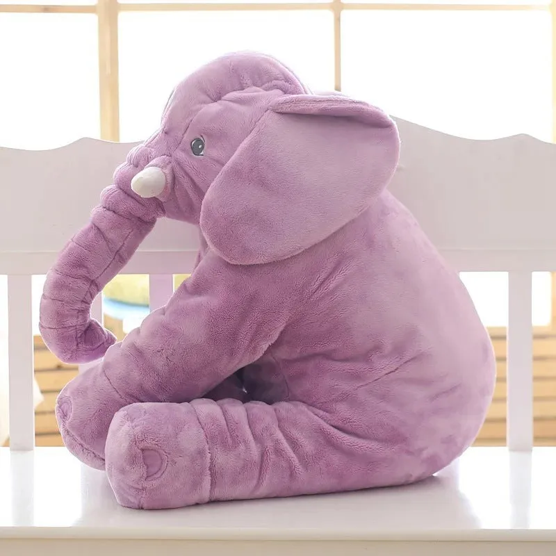 Soft grey elephant plush pillow shell for baby bedding with washable short plush fabric