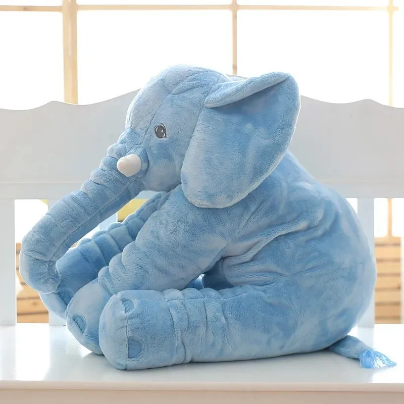 Soft grey elephant plush pillow shell for baby bedding with washable short plush fabric