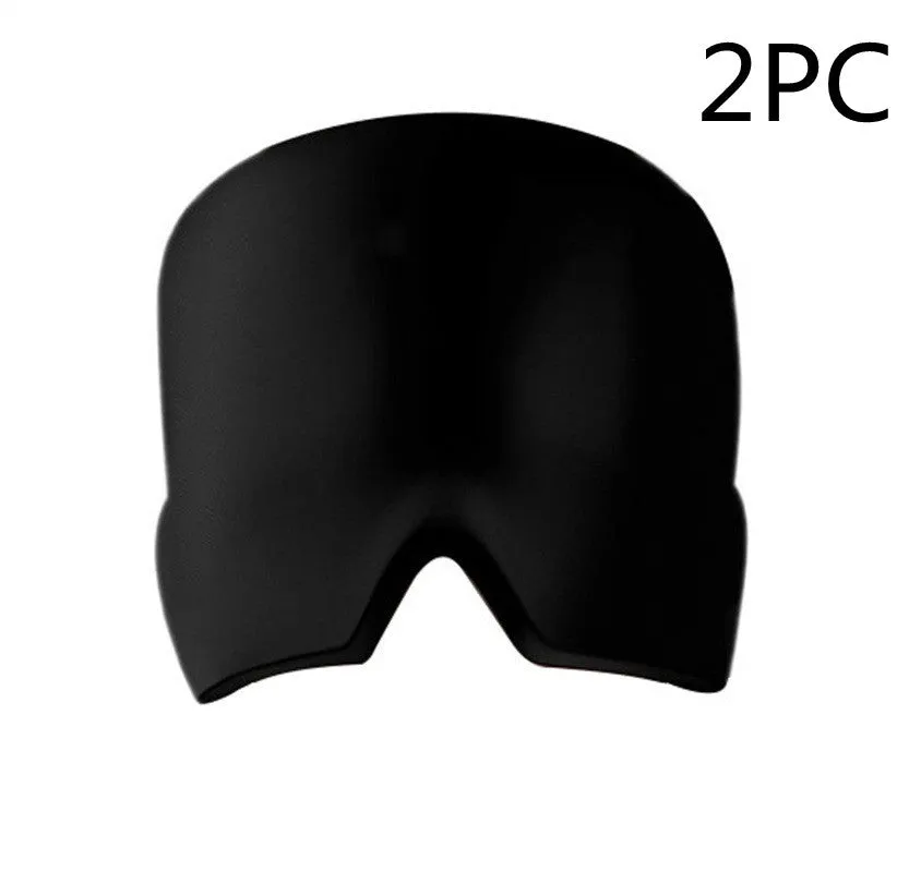 Black elastic cloth gel eye mask for headache relief with adjustable band