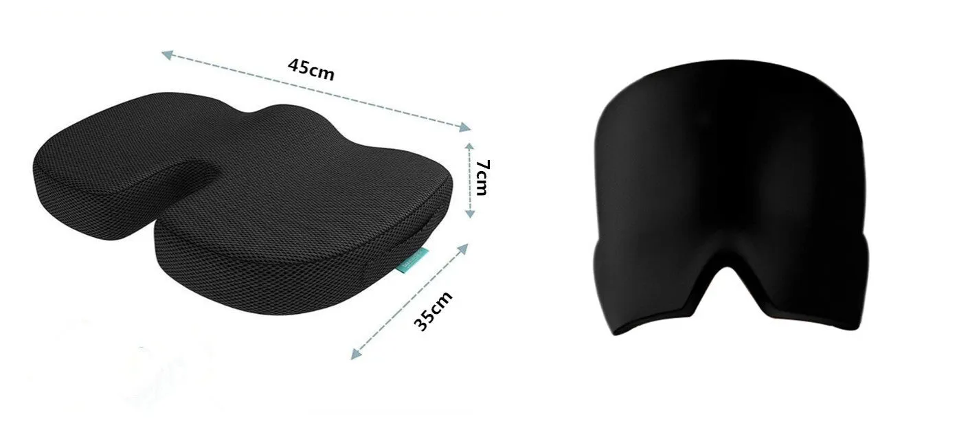 Black elastic cloth gel eye mask for headache relief with adjustable band