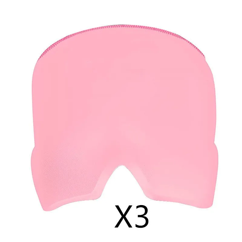 Black elastic cloth gel eye mask for headache relief with adjustable band